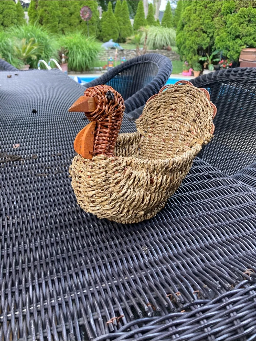 Wicker duck basket